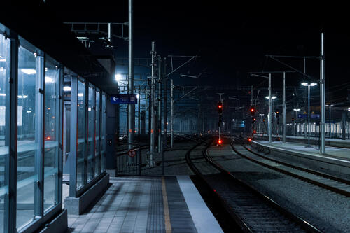Railroads at night